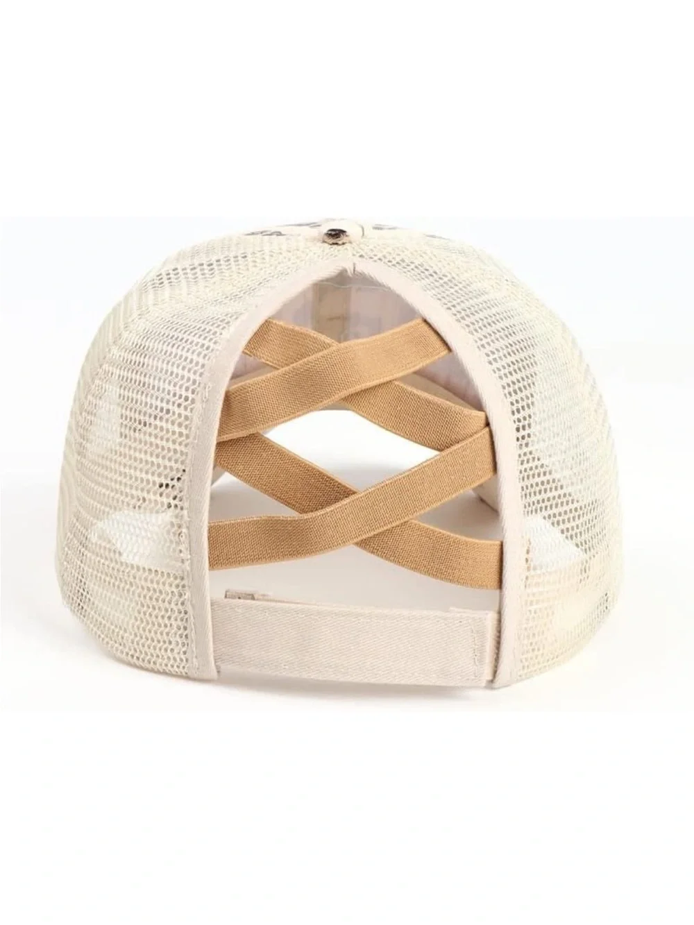 Leopard Print Mesh Back Trucker Hat - Cream and Brown